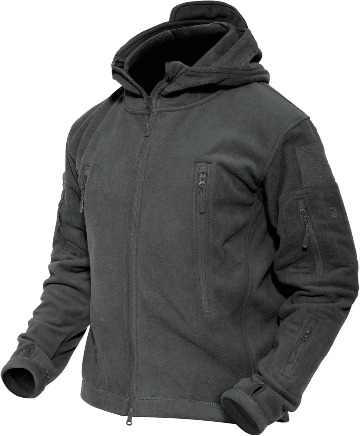 MAGCOMSEN Men's Military Tactical Jacket Warm Fleece Hoodies Sport Outdoor Winter Coats Windbreaker