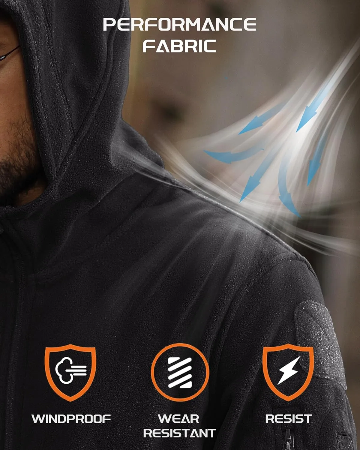 MAGCOMSEN Men's Military Tactical Jacket Warm Fleece Hoodies Sport Outdoor Winter Coats Windbreaker