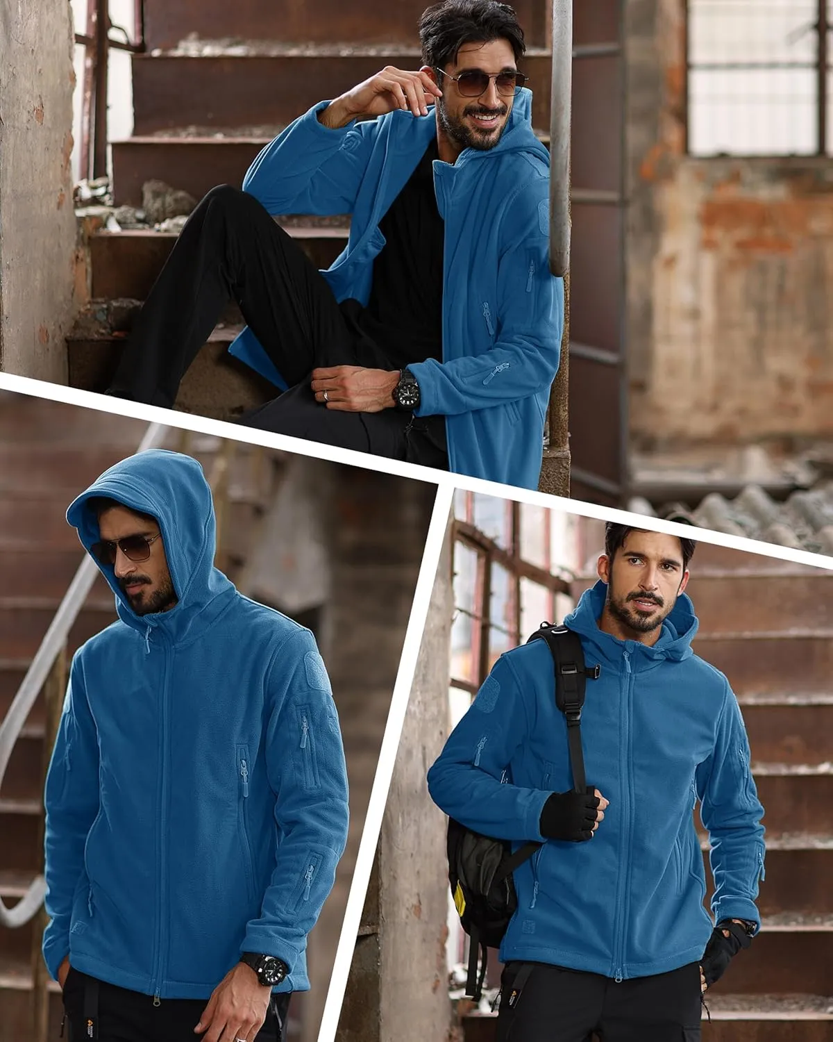 MAGCOMSEN Men's Military Tactical Jacket Warm Fleece Hoodies Sport Outdoor Winter Coats Windbreaker