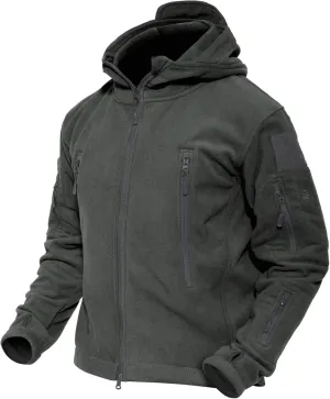 MAGCOMSEN Men's Military Tactical Jacket Warm Fleece Hoodies Sport Outdoor Winter Coats Windbreaker