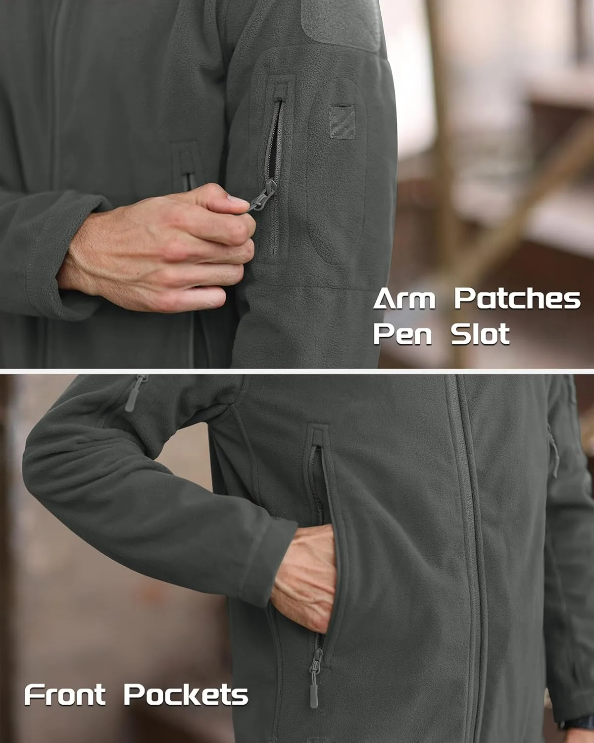 MAGCOMSEN Men's Military Tactical Jacket Warm Fleece Hoodies Sport Outdoor Winter Coats Windbreaker
