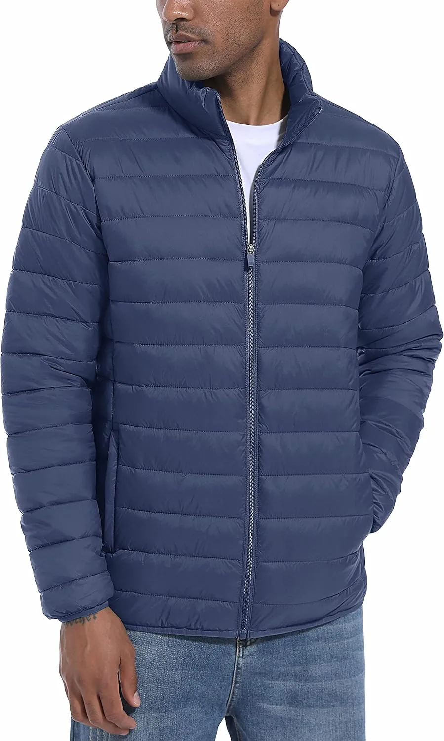 MAGCOMSEN Men's Puffer Jacket Lightweight Warm Winter Coats Water Repellent Windproof Insulated Jacket