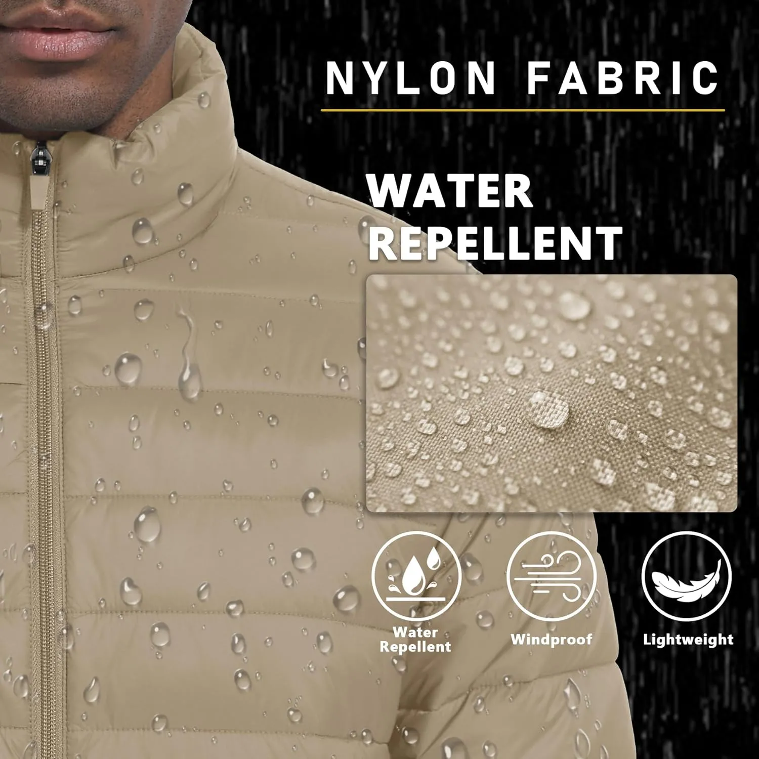 MAGCOMSEN Men's Puffer Jacket Lightweight Warm Winter Coats Water Repellent Windproof Insulated Jacket