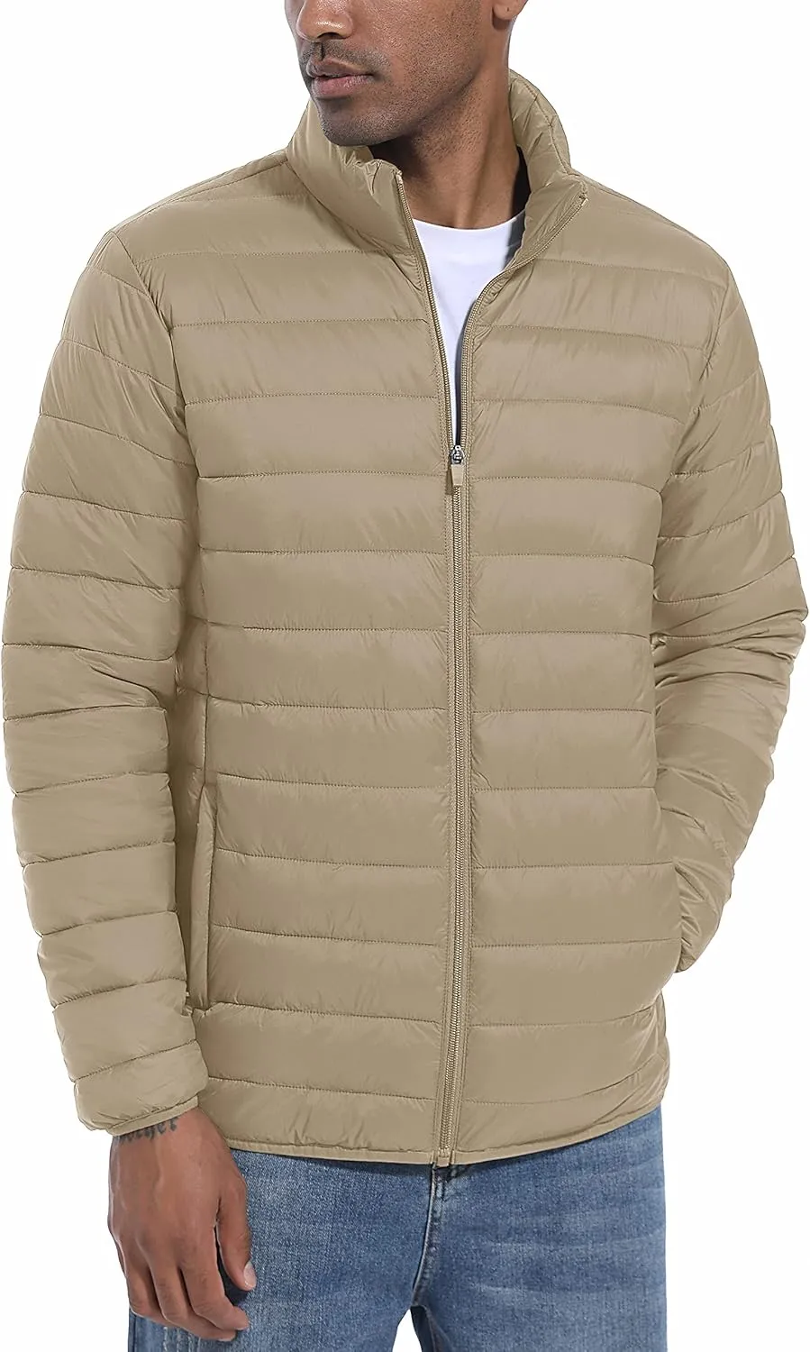 MAGCOMSEN Men's Puffer Jacket Lightweight Warm Winter Coats Water Repellent Windproof Insulated Jacket