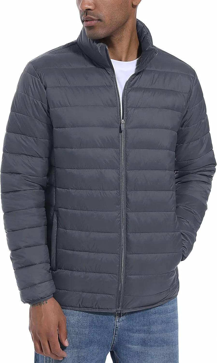 MAGCOMSEN Men's Puffer Jacket Lightweight Warm Winter Coats Water Repellent Windproof Insulated Jacket