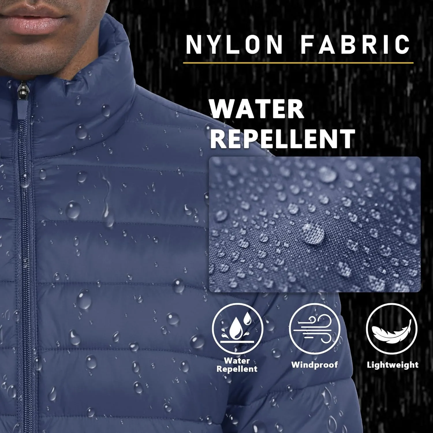 MAGCOMSEN Men's Puffer Jacket Lightweight Warm Winter Coats Water Repellent Windproof Insulated Jacket