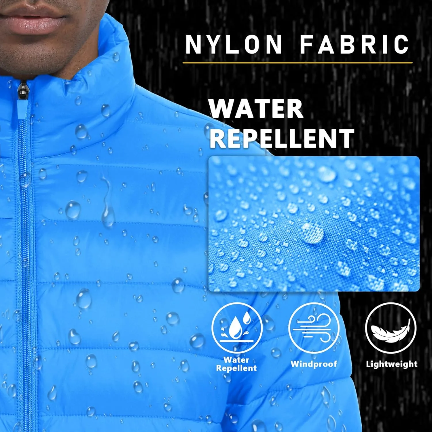 MAGCOMSEN Men's Puffer Jacket Lightweight Warm Winter Coats Water Repellent Windproof Insulated Jacket