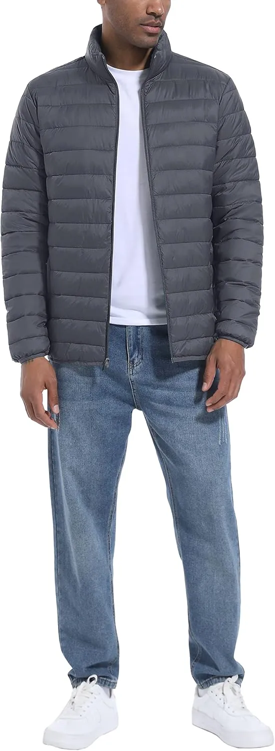 MAGCOMSEN Men's Puffer Jacket Lightweight Warm Winter Coats Water Repellent Windproof Insulated Jacket