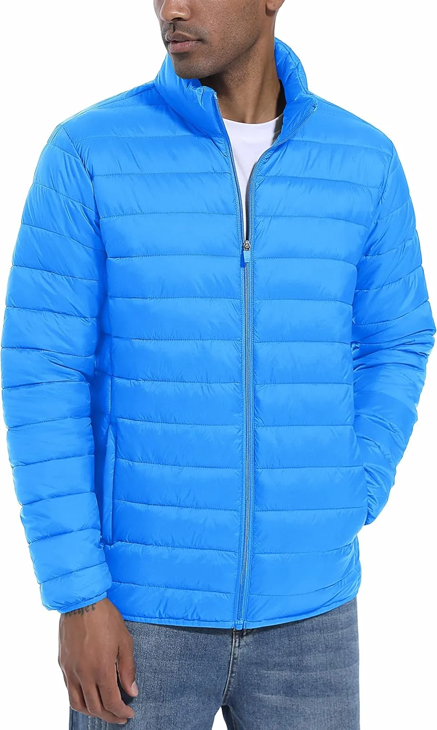 MAGCOMSEN Men's Puffer Jacket Lightweight Warm Winter Coats Water Repellent Windproof Insulated Jacket
