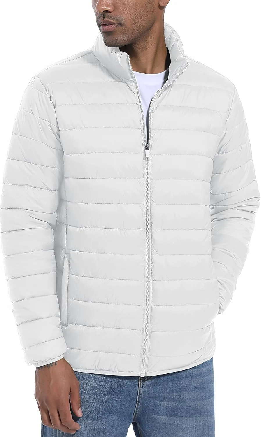 MAGCOMSEN Men's Puffer Jacket Lightweight Warm Winter Coats Water Repellent Windproof Insulated Jacket