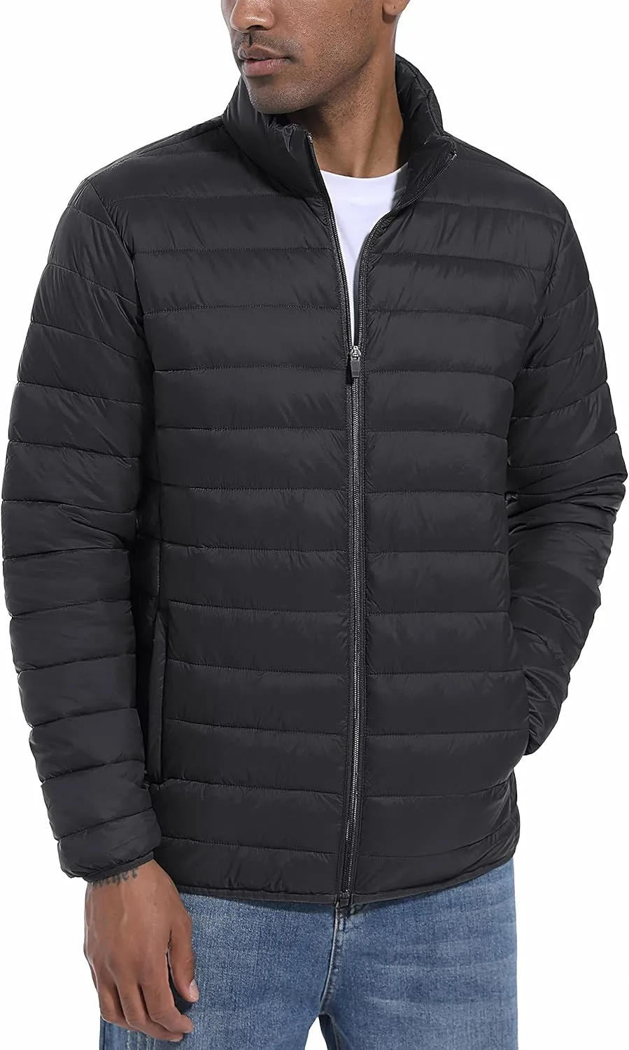 MAGCOMSEN Men's Puffer Jacket Lightweight Warm Winter Coats Water Repellent Windproof Insulated Jacket