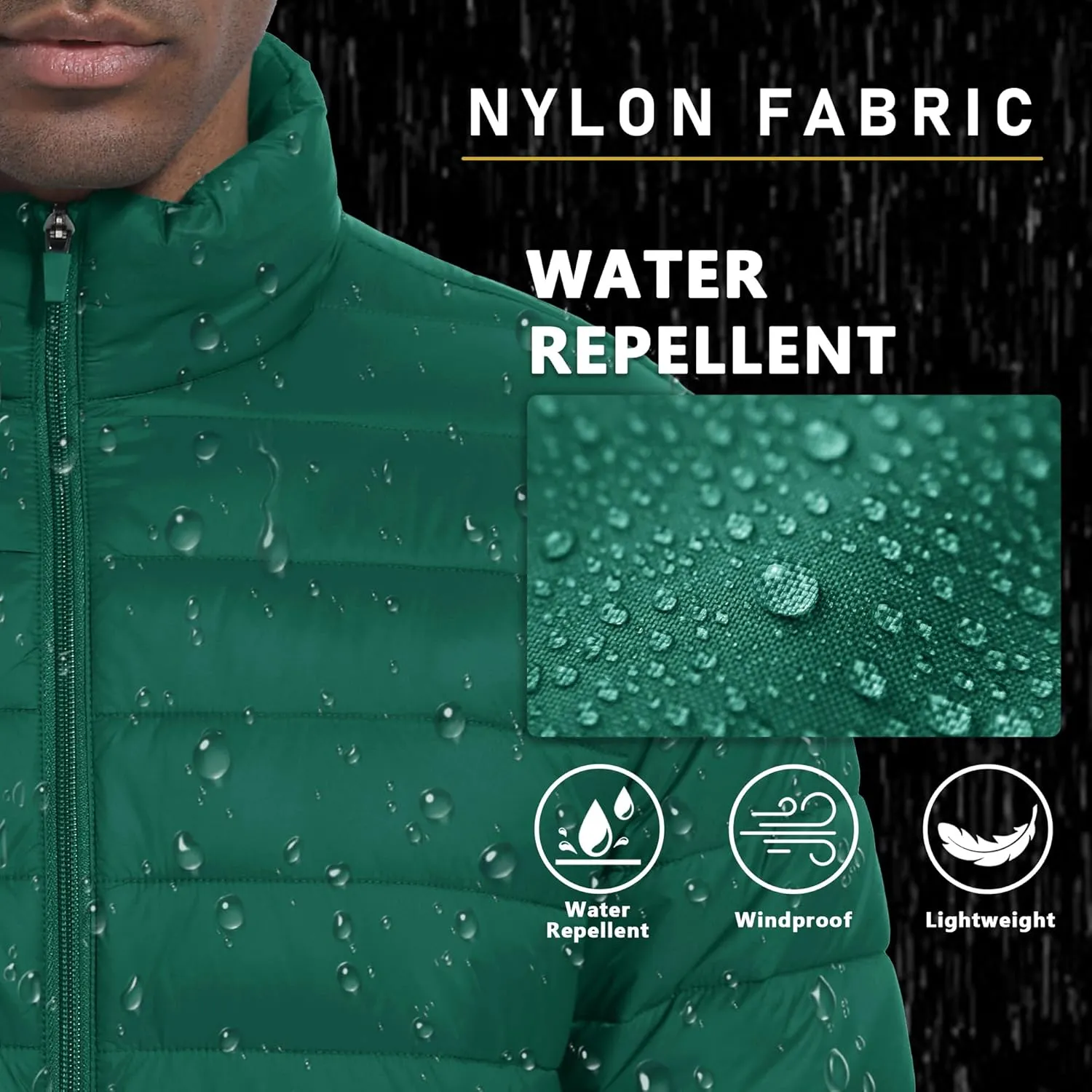 MAGCOMSEN Men's Puffer Jacket Lightweight Warm Winter Coats Water Repellent Windproof Insulated Jacket