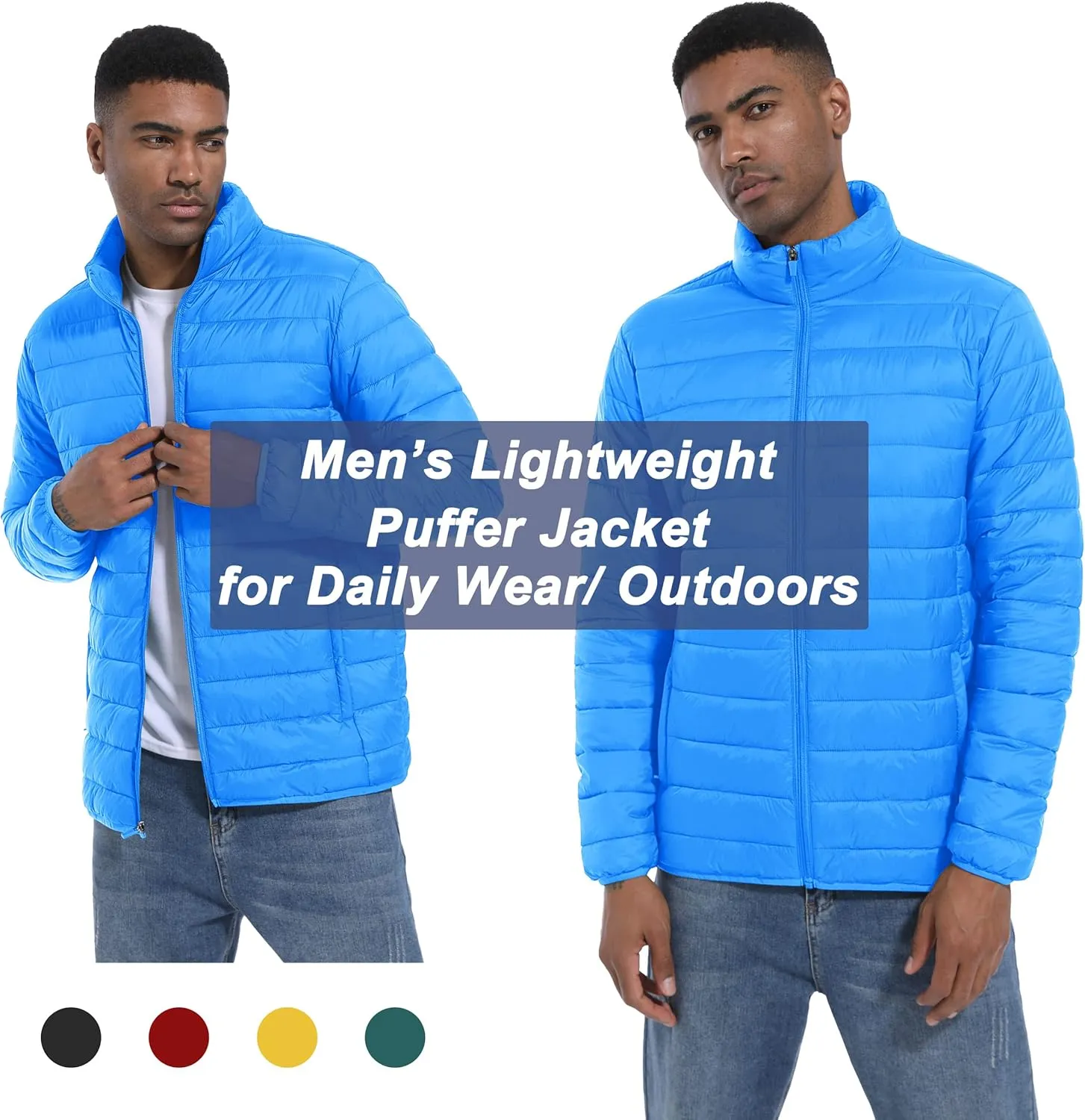 MAGCOMSEN Men's Puffer Jacket Lightweight Warm Winter Coats Water Repellent Windproof Insulated Jacket