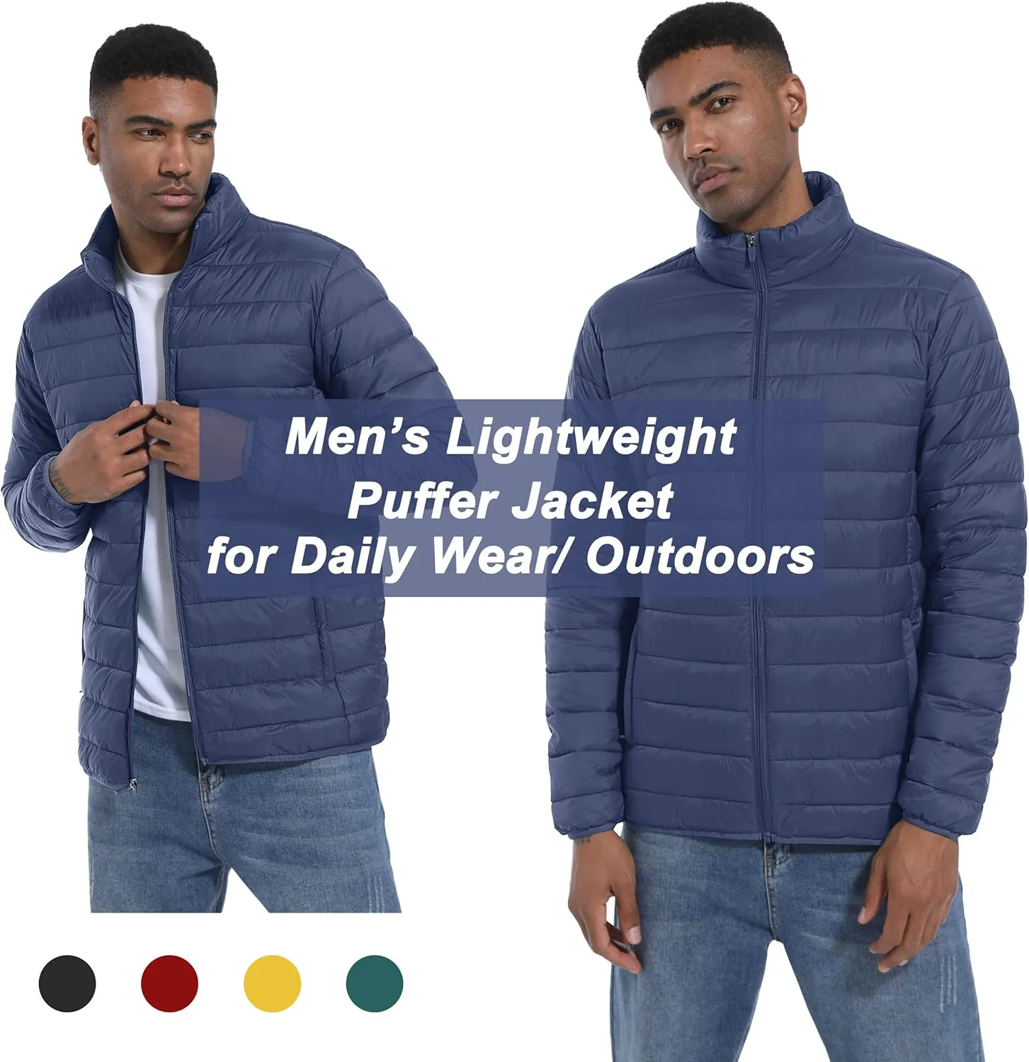 MAGCOMSEN Men's Puffer Jacket Lightweight Warm Winter Coats Water Repellent Windproof Insulated Jacket