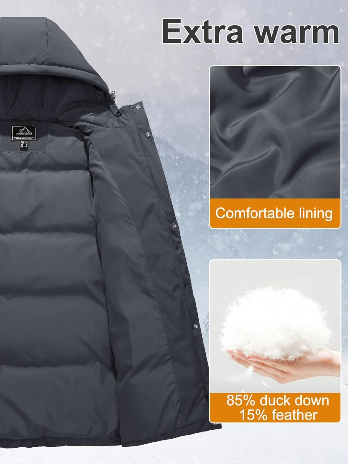 MAGCOMSEN Women's Winter Down Puffer Coats with Hood Long Water-Resistant Padded Warm Jackets Fashion Outerwear