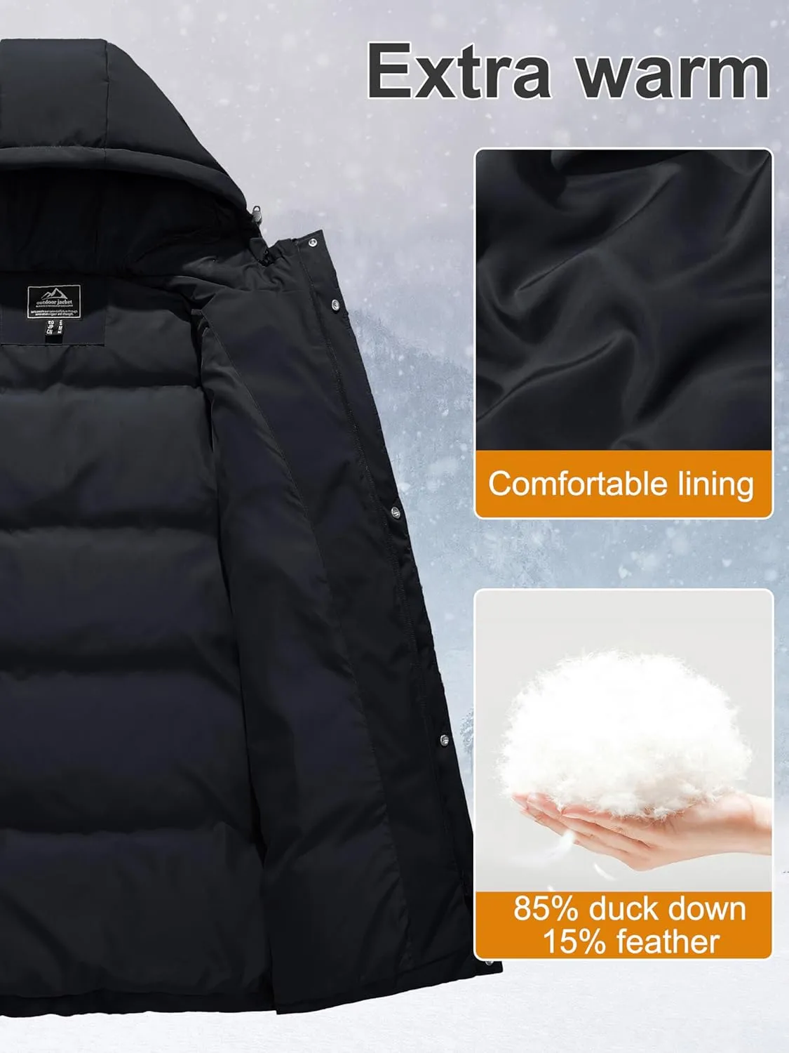 MAGCOMSEN Women's Winter Down Puffer Coats with Hood Long Water-Resistant Padded Warm Jackets Fashion Outerwear