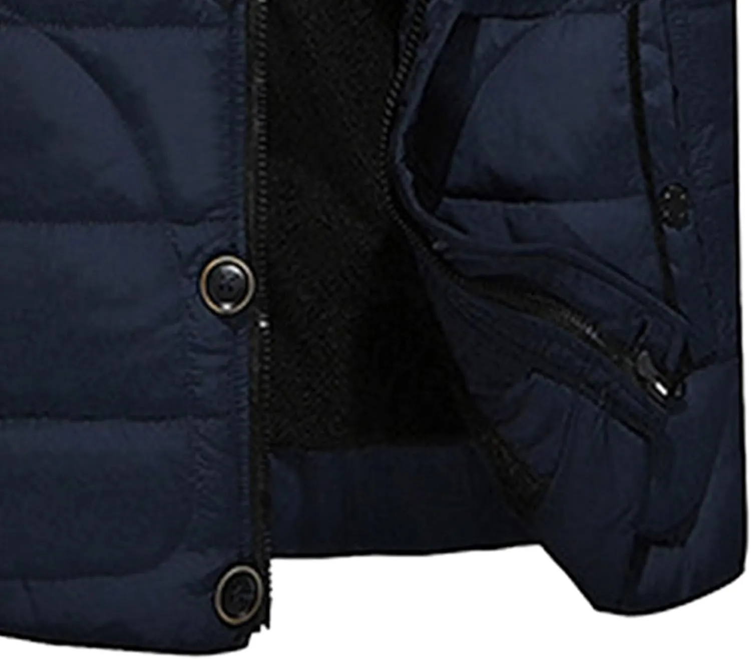 Maiyifu-GJ Mens Winter Hooded Wool Liner Jacket Warm Windbreaker Down Cotton Padded Thicken Coat With Pocket
