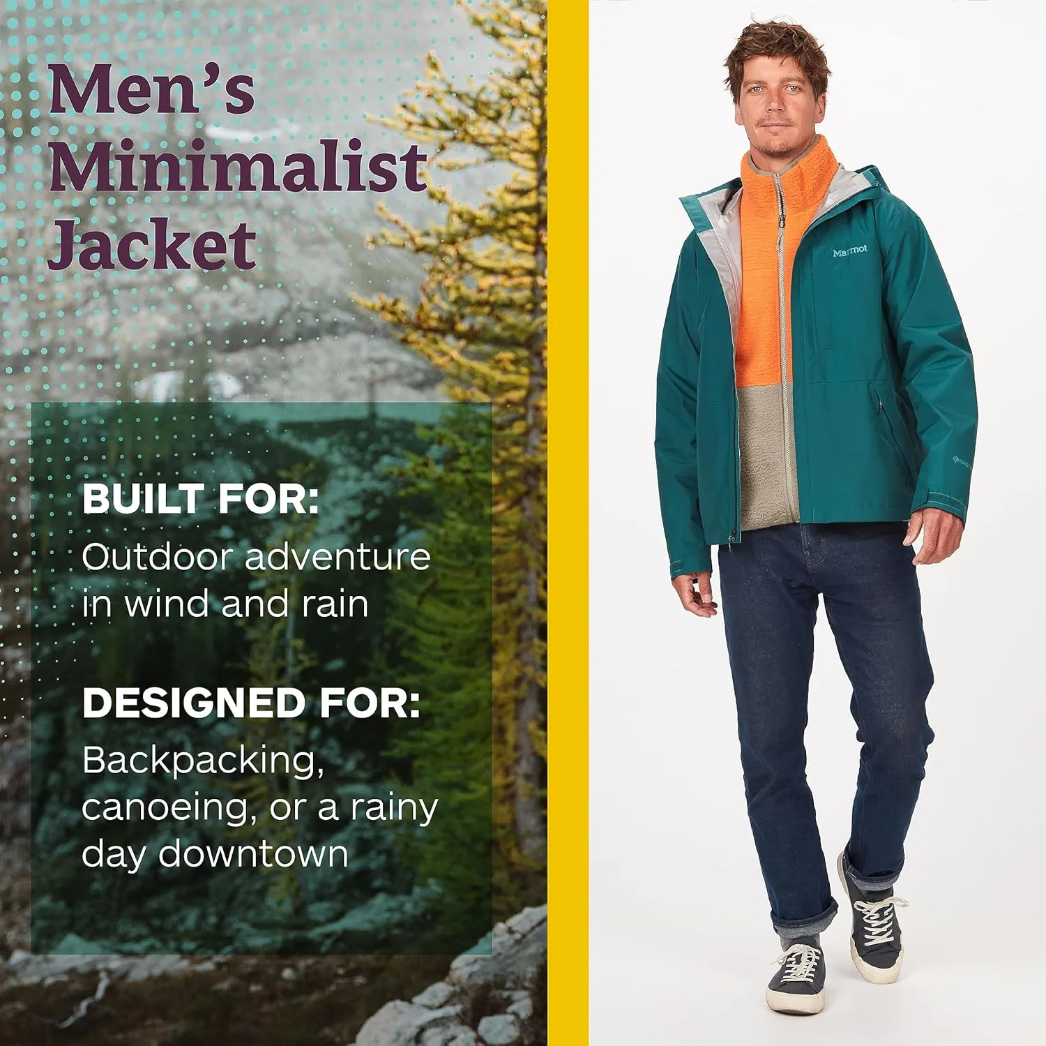 MARMOT Men's GORE-TEX Minimalist Rain Jacket - Packable, Breathable, Durable Wind & Water Protection