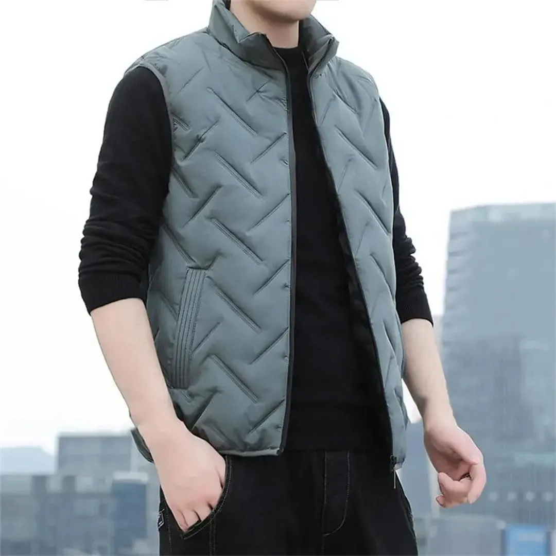 Men Vest Jackets Thick Vests Sleeveless Coats Warm Cotton-Padded Waistcoat