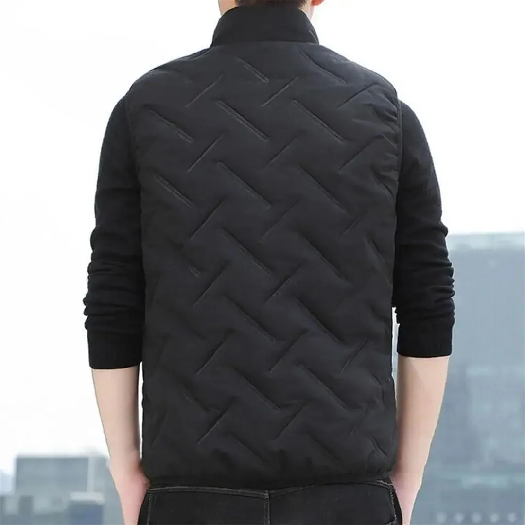 Men Vest Jackets Thick Vests Sleeveless Coats Warm Cotton-Padded Waistcoat