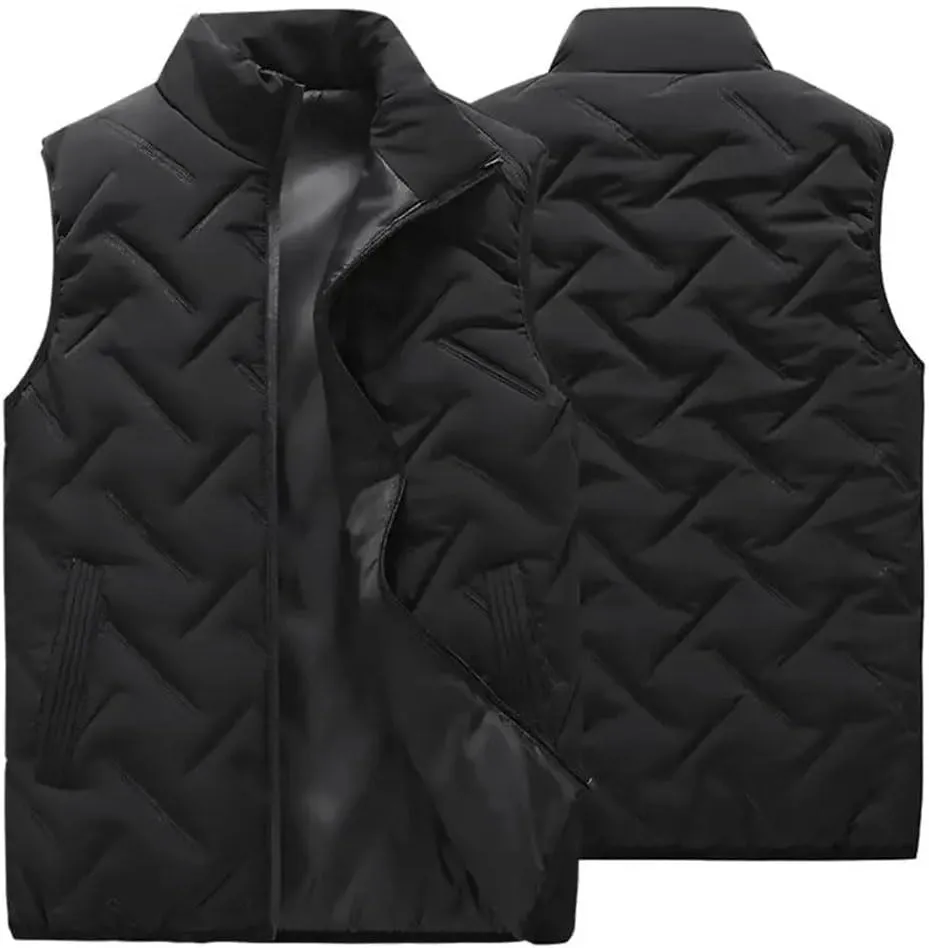 Men Vest Jackets Thick Vests Sleeveless Coats Warm Cotton-Padded Waistcoat