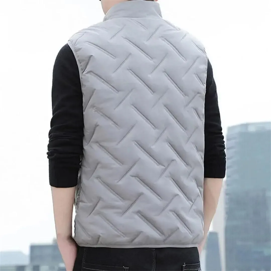 Men Vest Jackets Thick Vests Sleeveless Coats Warm Cotton-Padded Waistcoat