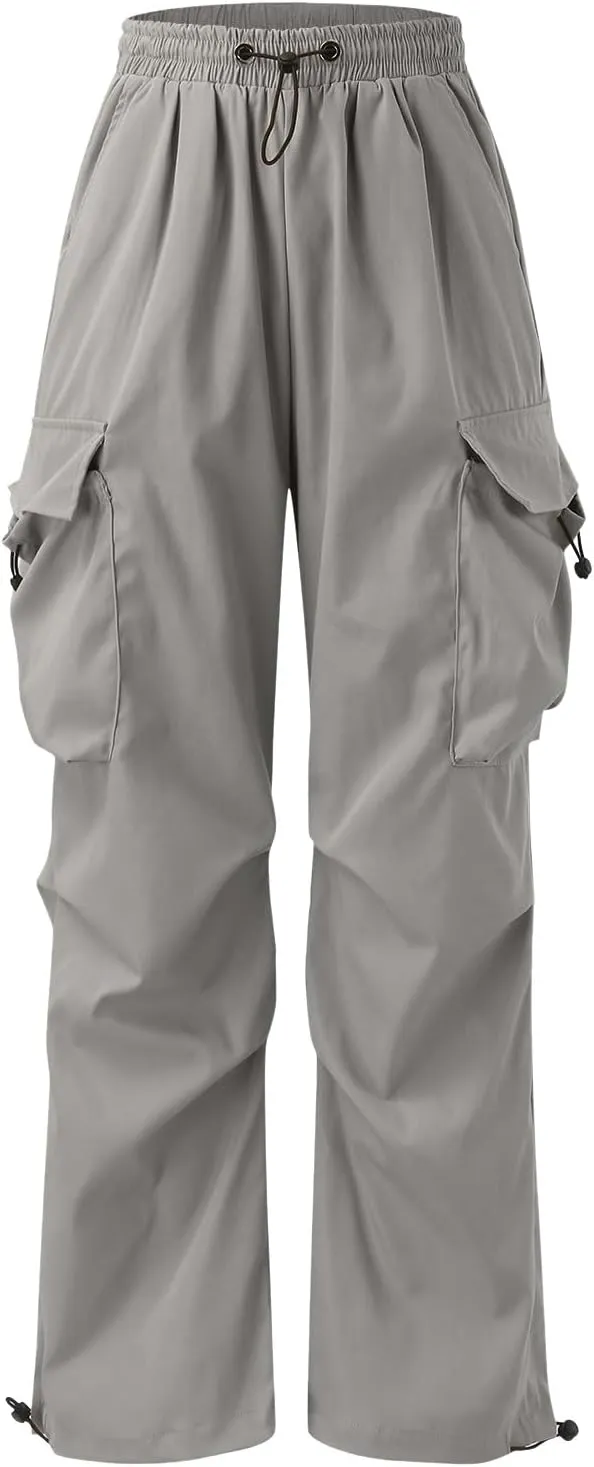 Mens Cargo Pants Casual Loose Fit Wide Leg Elasticated Waist Pant Sweatpants with Pockets
