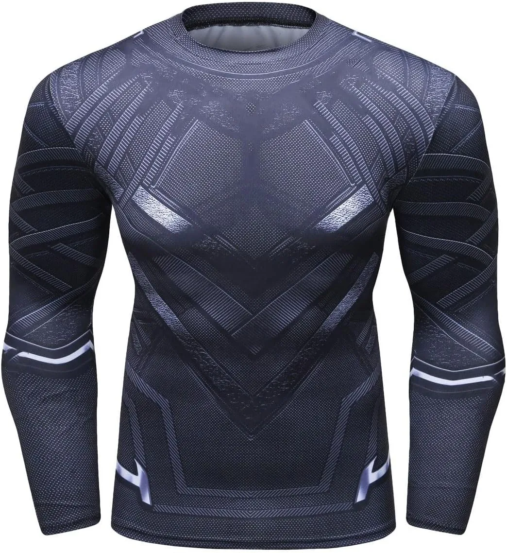 Men's Compression Quickly Dry Sports Shirts Athletic Long Sleeve Elastic Blouses Running Workout Tops