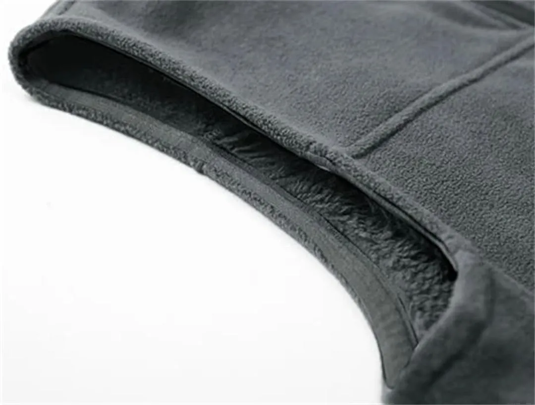 Men's Fleece Vest Outdoor Warm Sleeveless Jacket Fishing Vest Top Cotton-Padded Coats Waistcoats