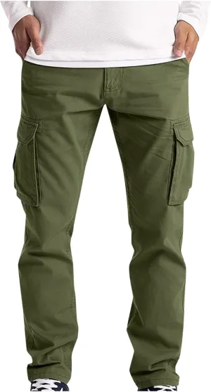 Mens Lightweight Jogging Pant Pockets Combat Work Joggers Baggy Sport Casual Sweatpant Stretch Waistband Pants