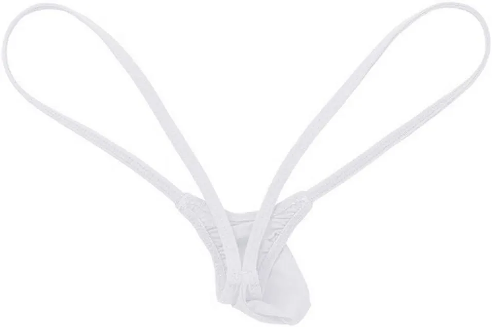 Men's Mesh Underwear Lace-Up Low Rise Sexy Briefs Stretchable Breathable Soft Boxers G-String Bikini