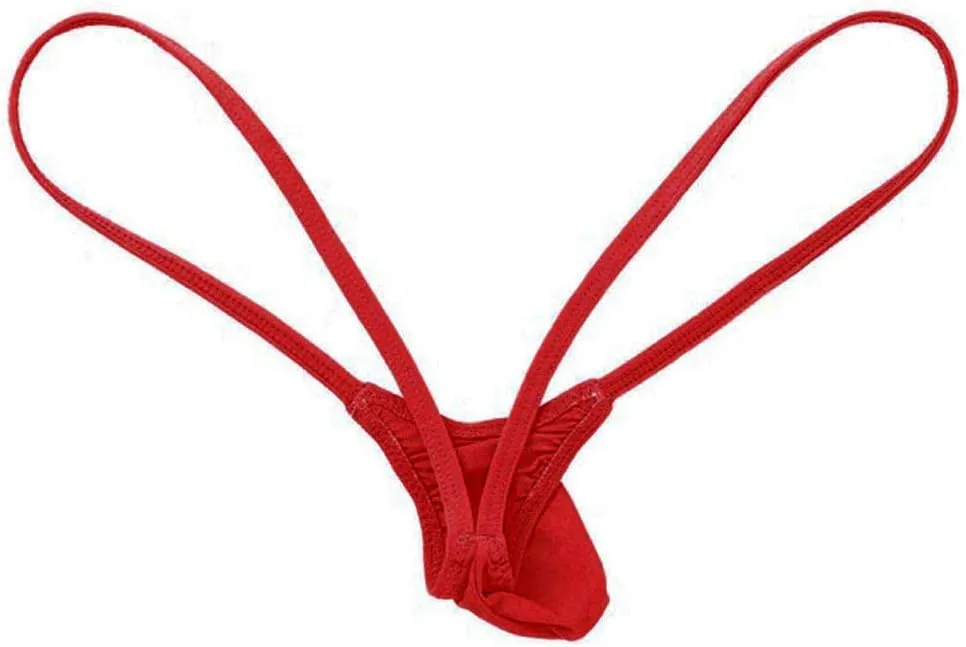 Men's Mesh Underwear Lace-Up Low Rise Sexy Briefs Stretchable Breathable Soft Boxers G-String Bikini