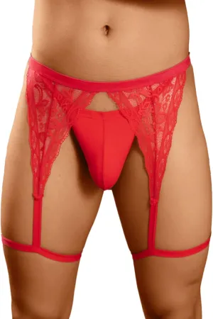 Men's Mesh Underwear Lace-Up Low Rise Sexy Briefs Stretchable Breathable Soft Boxers G-String Bikini