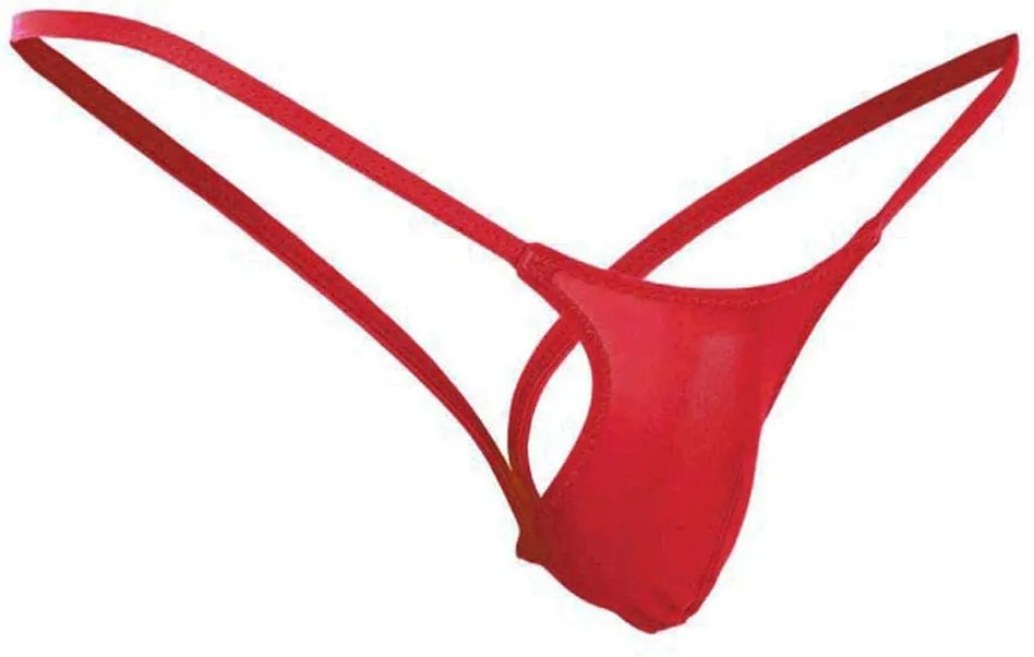 Men's Mesh Underwear Lace-Up Low Rise Sexy Briefs Stretchable Breathable Soft Boxers G-String Bikini