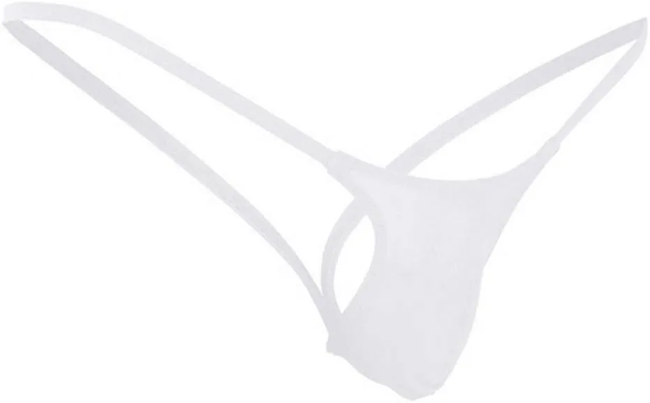 Men's Mesh Underwear Lace-Up Low Rise Sexy Briefs Stretchable Breathable Soft Boxers G-String Bikini