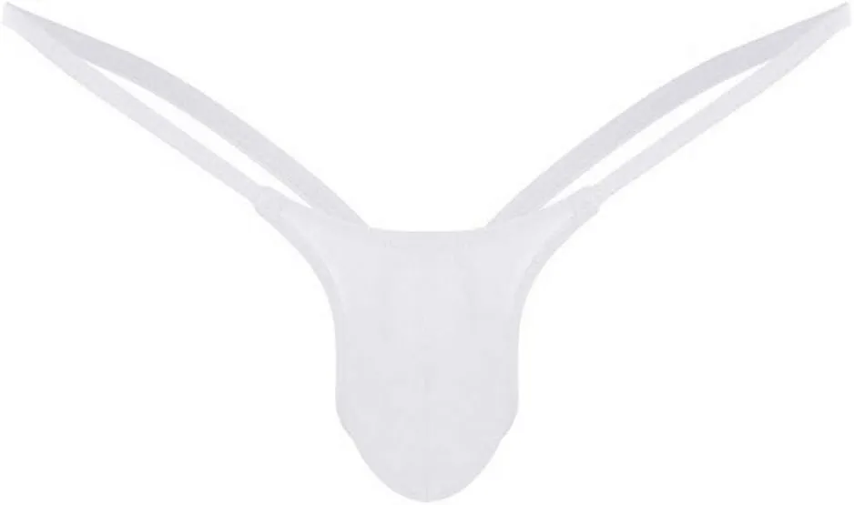 Men's Mesh Underwear Lace-Up Low Rise Sexy Briefs Stretchable Breathable Soft Boxers G-String Bikini
