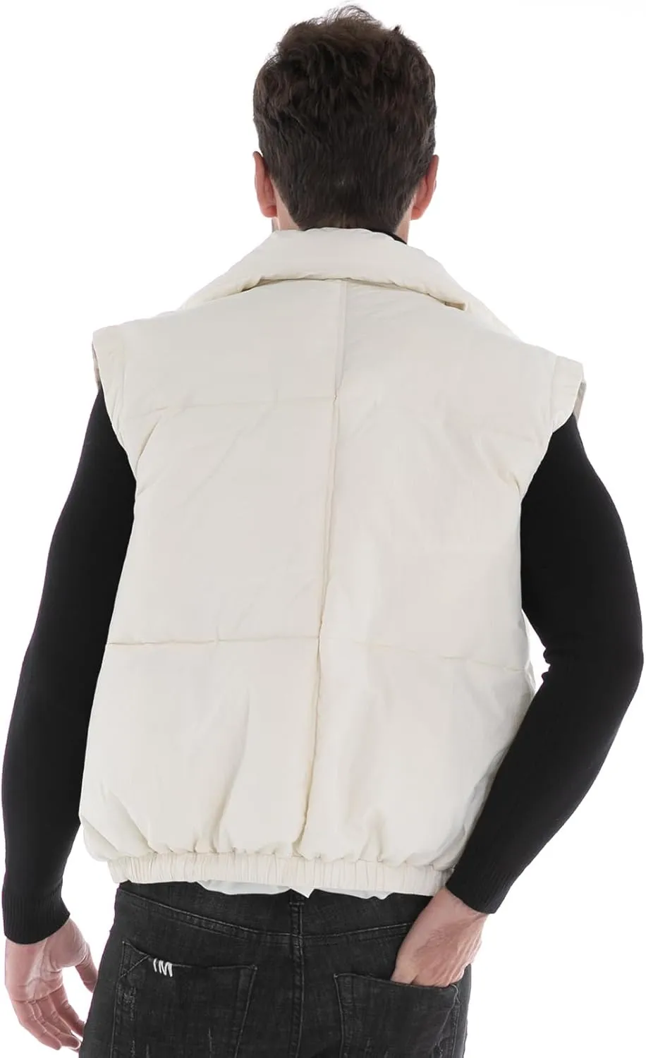 Men's Puffer Vest, Quilted Puffy Warm Outerwear Winter Causal Sleeveless Jacket