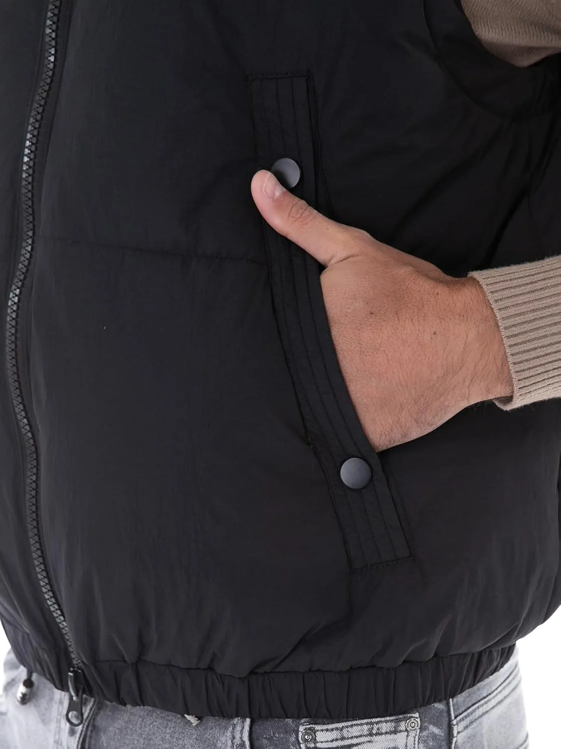 Men's Puffer Vest, Quilted Puffy Warm Outerwear Winter Causal Sleeveless Jacket