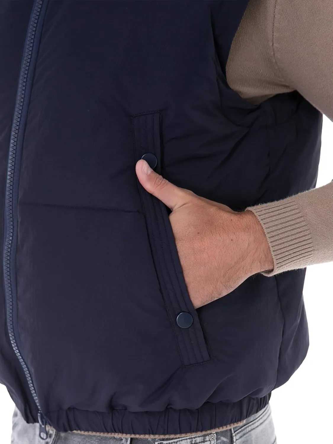 Men's Puffer Vest, Quilted Puffy Warm Outerwear Winter Causal Sleeveless Jacket