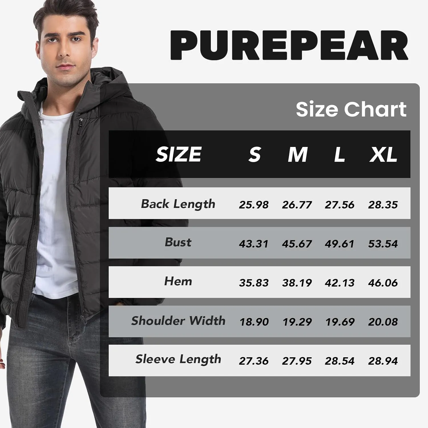 Men's Ultra Lightweiht Packable Down Jacket Hood Water-Resistant Full Zip Pockets Puffer Jackets