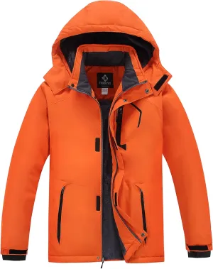 Men's Waterproof Ski Jacket - Snowboard Coats with Fleece Lining, Warm Parka with Hood for Ultimate Snow Protection