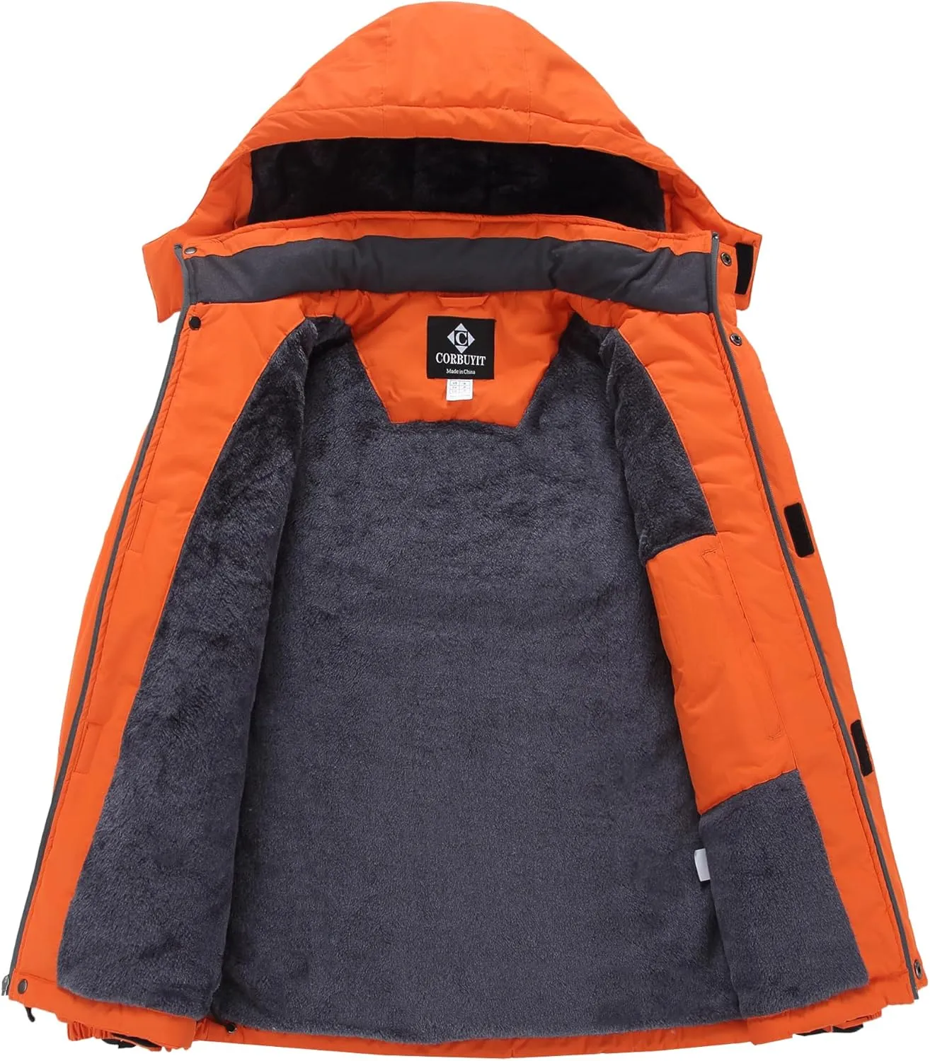 Men's Waterproof Ski Jacket - Snowboard Coats with Fleece Lining, Warm Parka with Hood for Ultimate Snow Protection