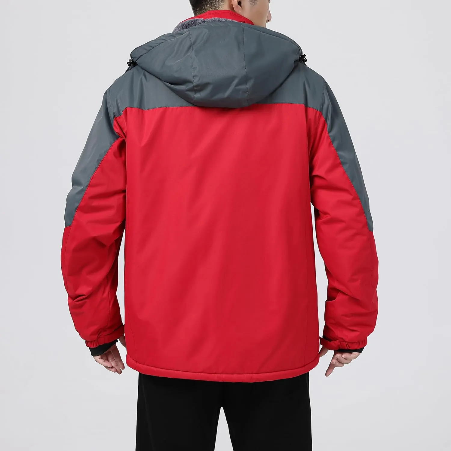Men's Waterproof Ski Jacket - Snowboard Coats with Fleece Lining, Warm Parka with Hood for Ultimate Snow Protection