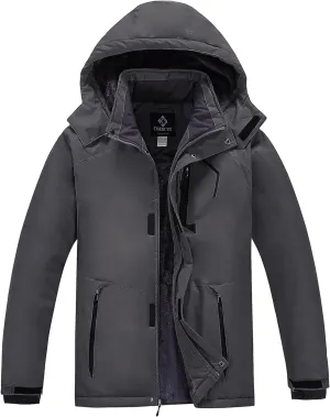 Men's Waterproof Ski Jacket - Snowboard Coats with Fleece Lining, Warm Parka with Hood for Ultimate Snow Protection