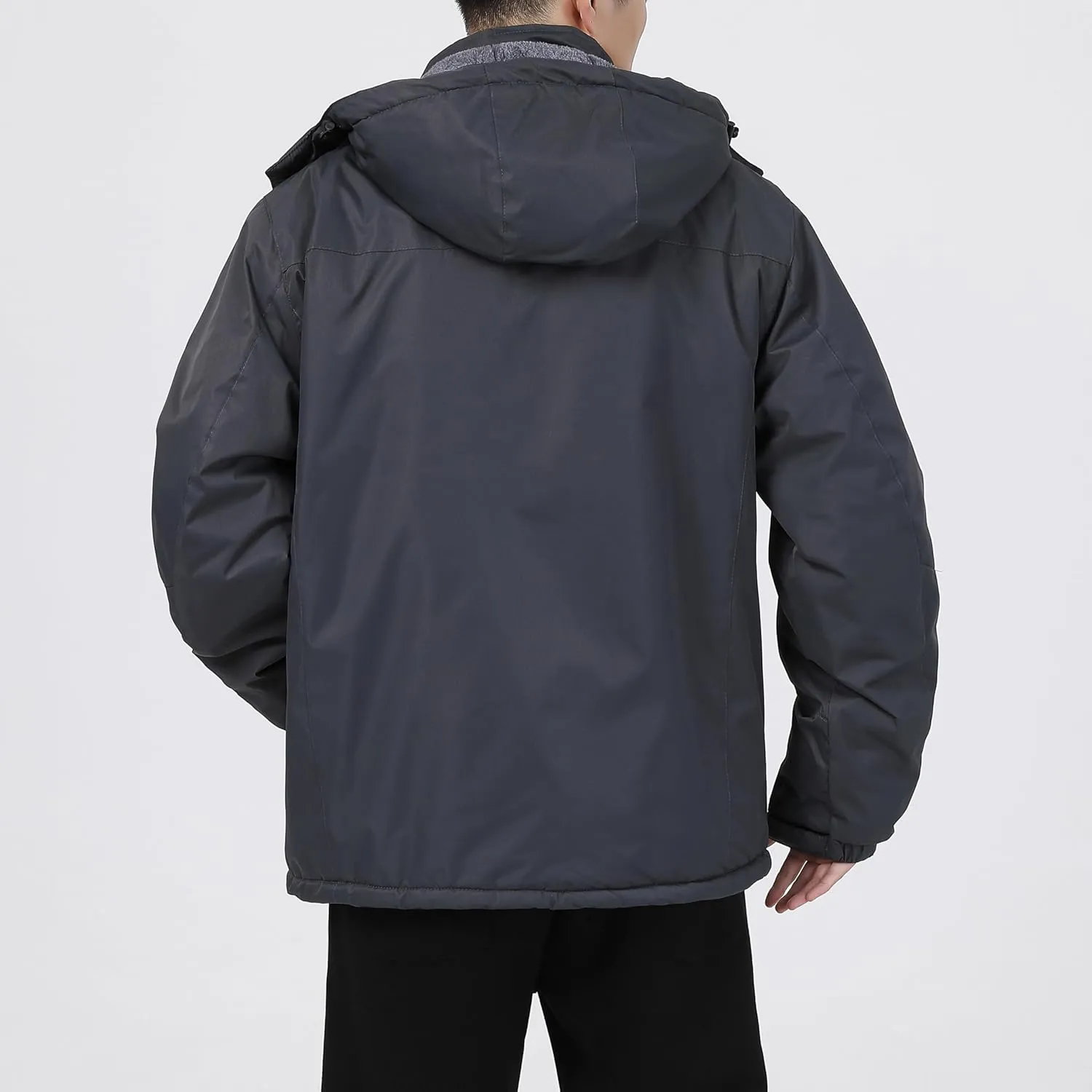 Men's Waterproof Ski Jacket - Snowboard Coats with Fleece Lining, Warm Parka with Hood for Ultimate Snow Protection