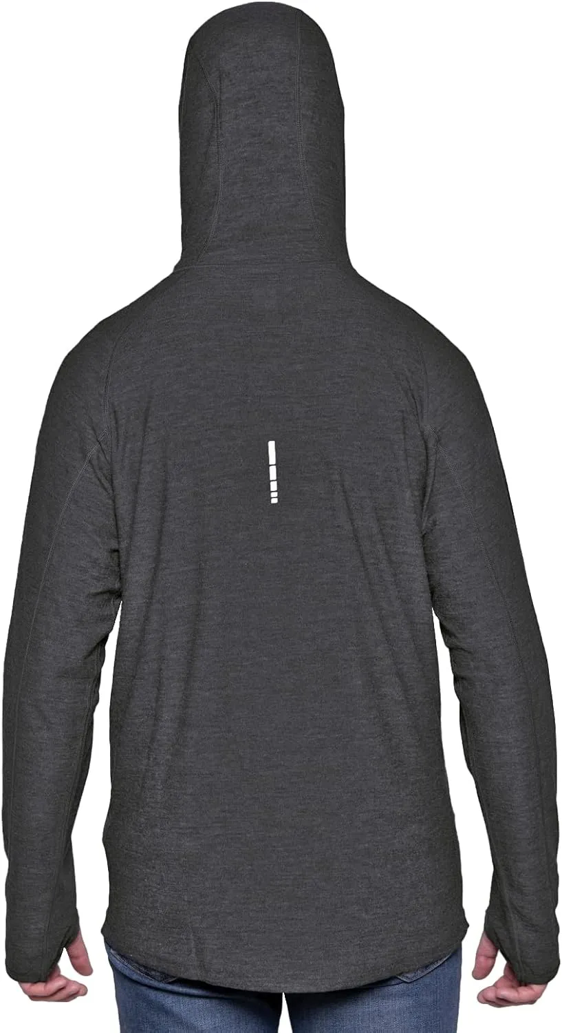MERIWOOL Mens Base Layer Hoodie Lightweight Merino Wool Long Sleeve Thermal
