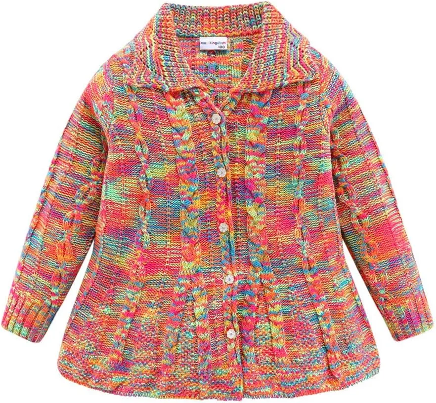 Mud Kingdom Girls Cardigan Sweaters Button Up