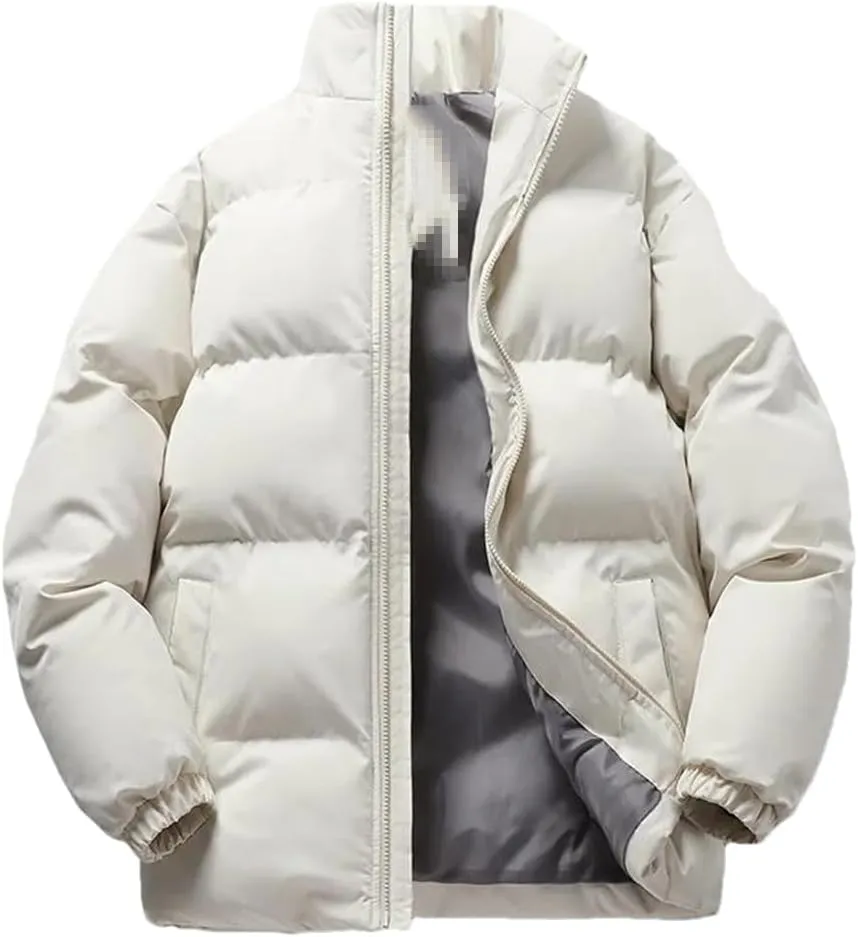 Niiyyjj Winter Men Warm Thick Cotton Padded Jacket Standing Collar Casual Coats Loose Down Overcoat