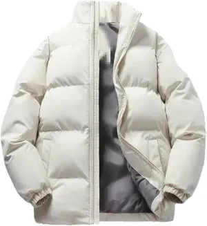 Niiyyjj Winter Men Warm Thick Cotton Padded Jacket Standing Collar Casual Coats Loose Down Overcoat