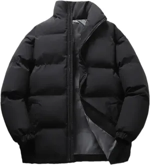 Niiyyjj Winter Men Warm Thick Cotton Padded Jacket Standing Collar Casual Coats Loose Down Overcoat